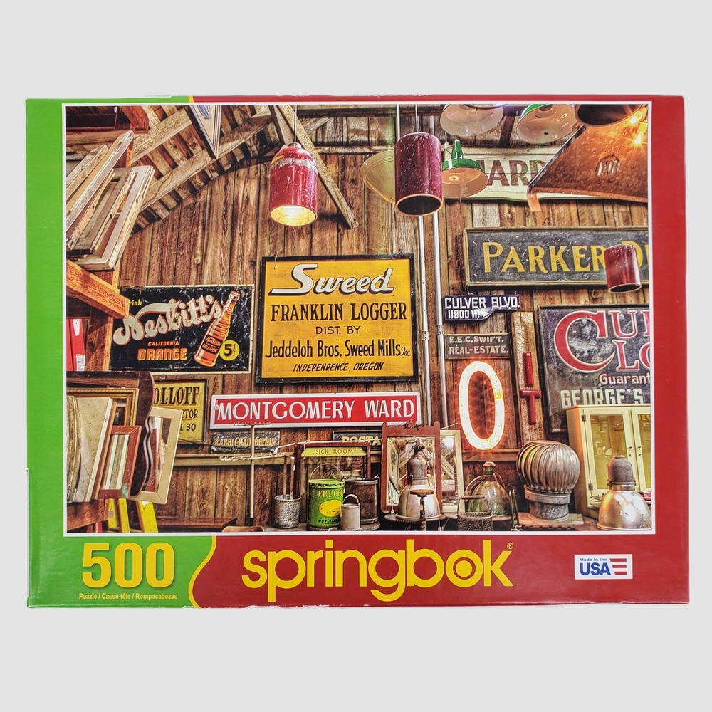 Springbok Parker Mills 500 Piece‎ Jigsaw Puzzle Vintage Signs Americana 33-01533